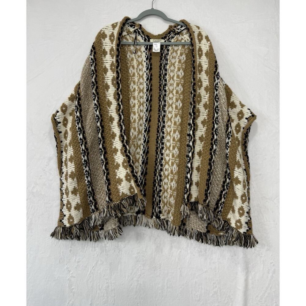 Cocoon Wool Alpaca Boho Chunky Knit Poncho Shawl One Size First All